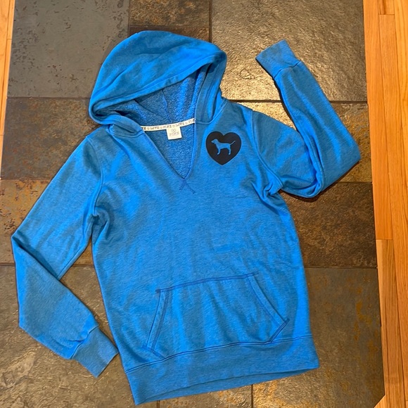 PINK Victoria’s Secret Hooded Blue Sweatshirt - Size Small💙 - Picture 2 of 7